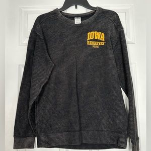 Victorias Secret PINK oversized grey corduroy Iowa Hawkeyes crew neck sweatshirt